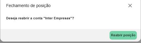 Janela de confirmação para reabrir a posição de uma conta.